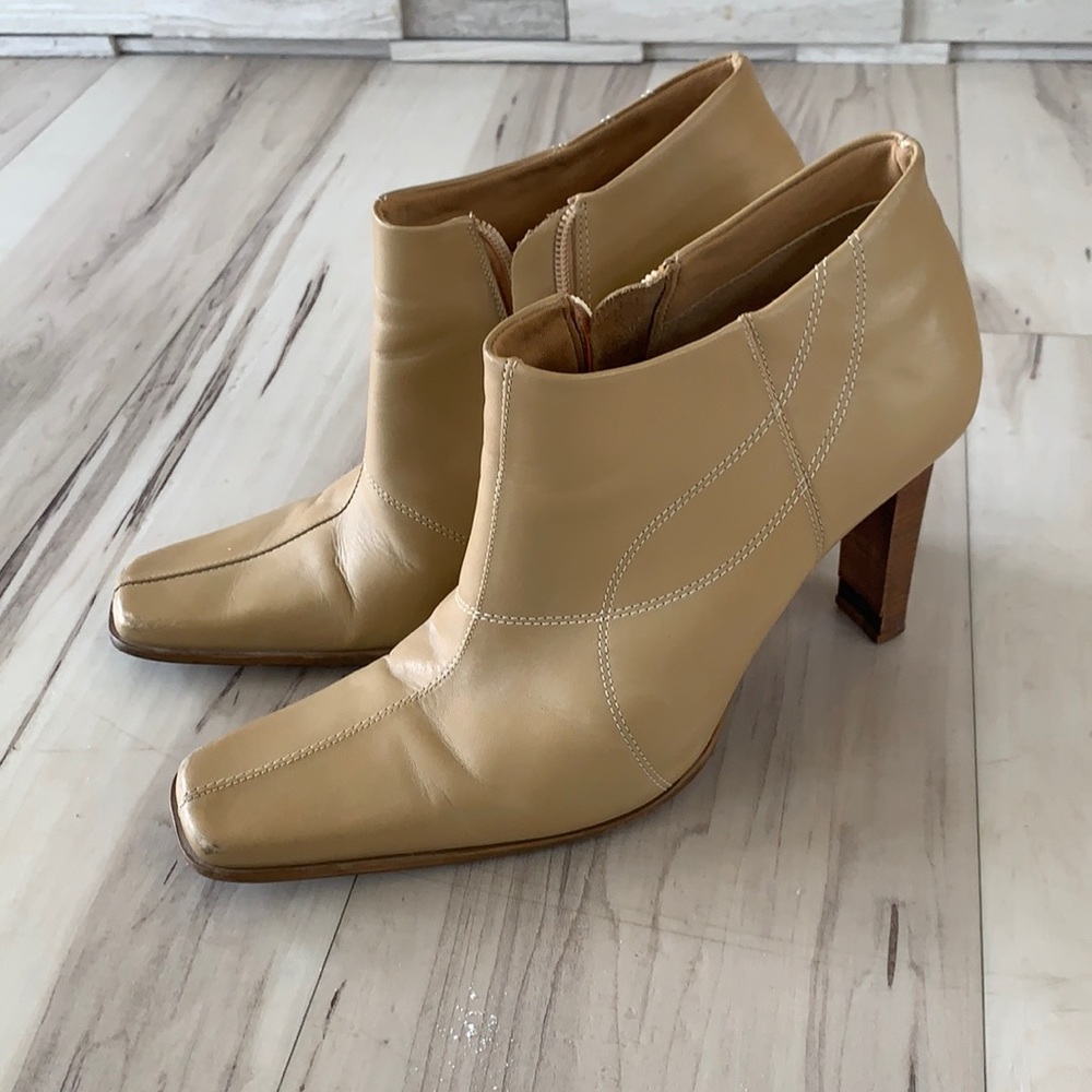 Tan heeled ankle boots